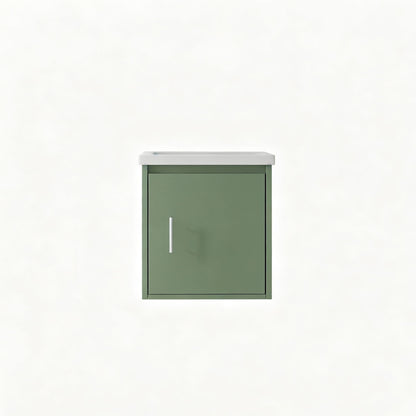 Floating Bathroom Vanity Combo, Wall Mounted Cabinet With Sink &amp; Soft Close Doors For Small Bathrooms