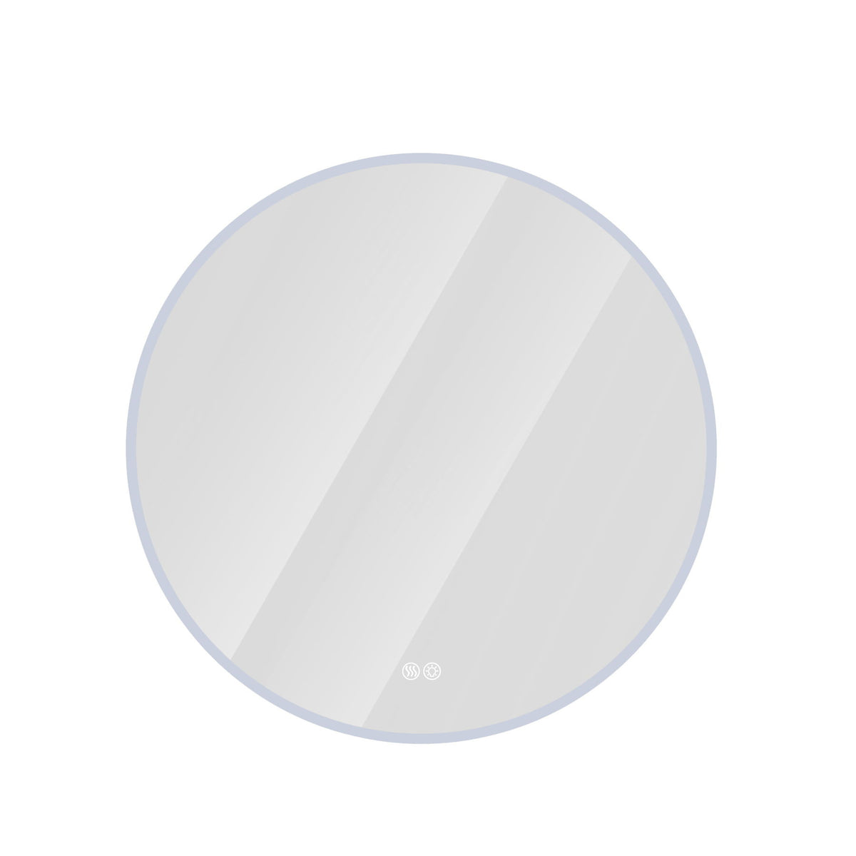 Round LED Bathroom Mirror With Adjustable Lights, Anti Fog &amp; Dimmable For Home Decor - Silver