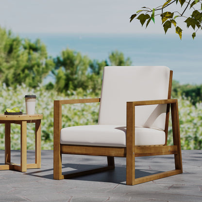 Nexusia - Outdoor Acacia Wood Club Chair With Slat Design