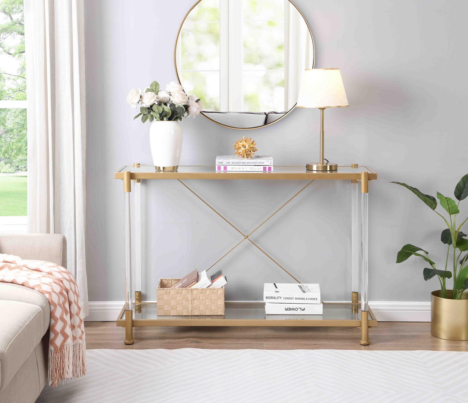 Glass Sofa Table For Living Room &amp; Bedroom