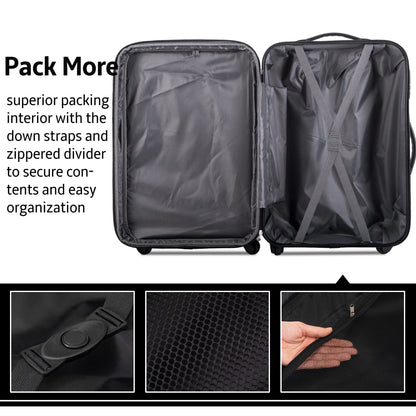 3 Piece Luggage Set Hardside Spinner Suitcase With Tsa Lock 20&quot; 24&quot; 28&quot; Available