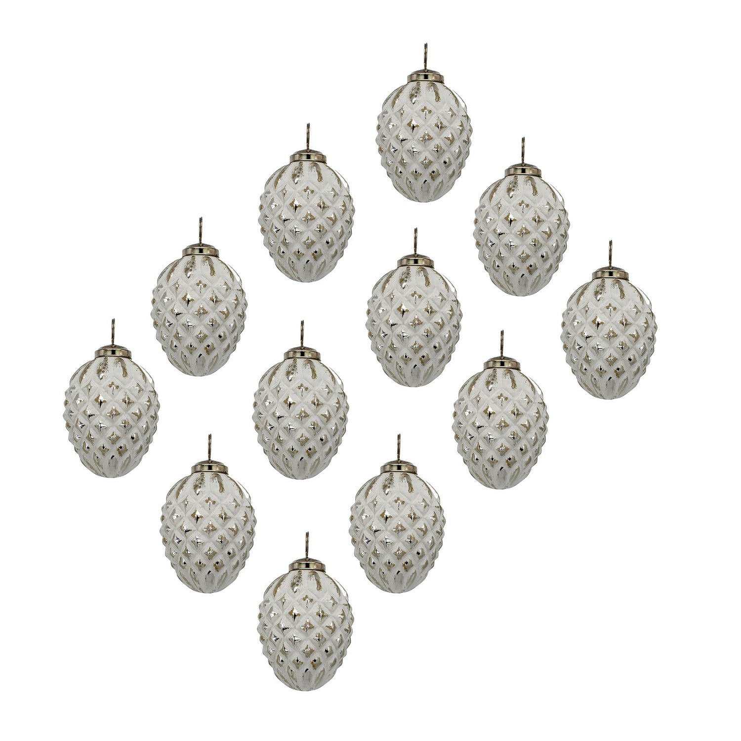 Glass Decorative Hanging Ball Christmas Tree Ornaments (Set of 12)