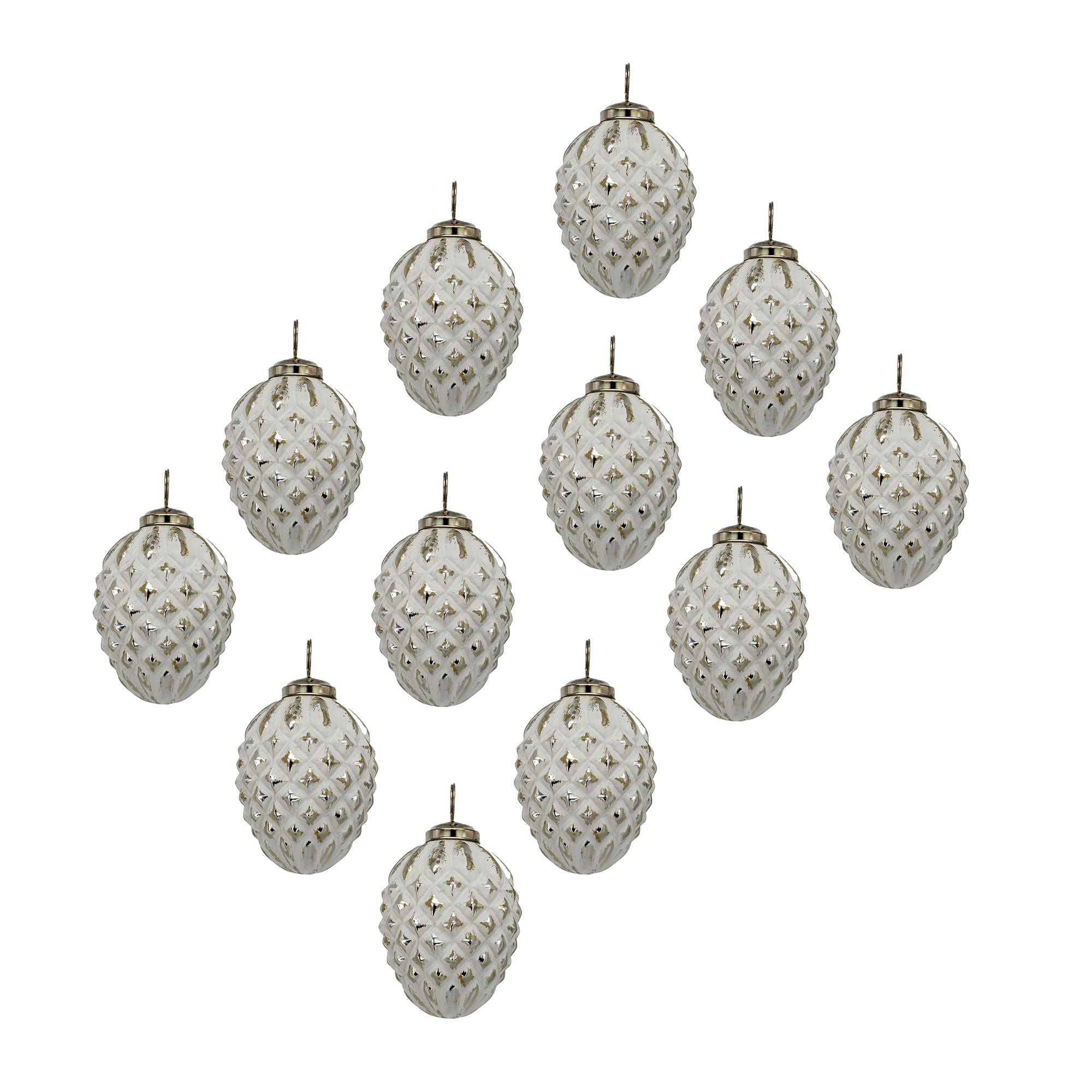 Glass Decorative Hanging Ball Christmas Tree Ornaments (Set of 12)