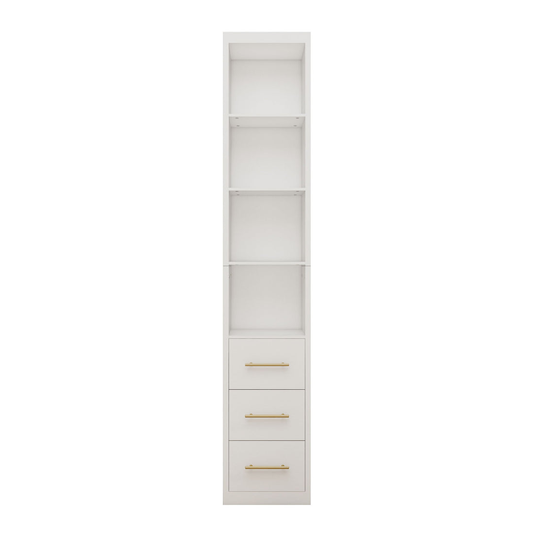 Rectangular Side Storage Cabinet With 3 Drawers For Bedroom - White