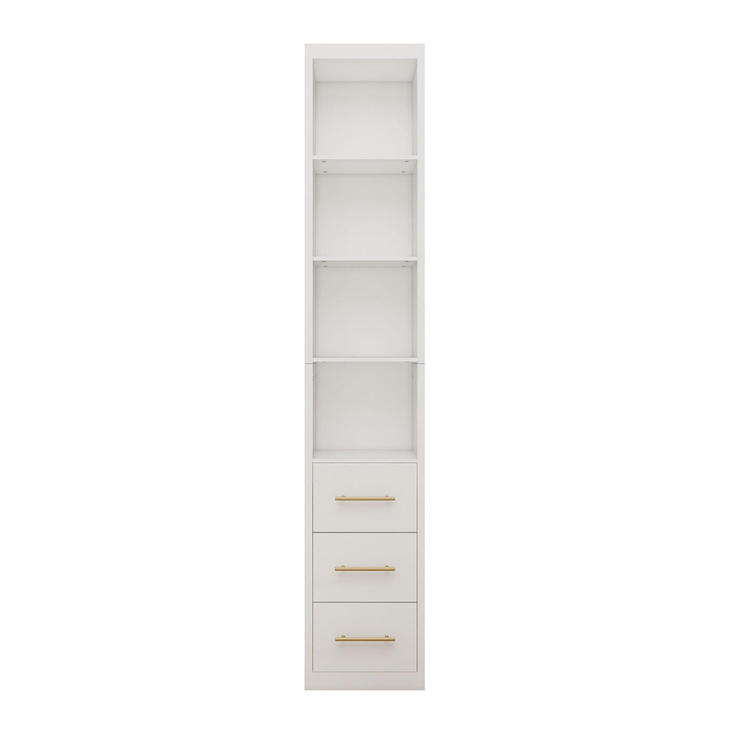 Rectangular Side Storage Cabinet With 3 Drawers For Bedroom - White