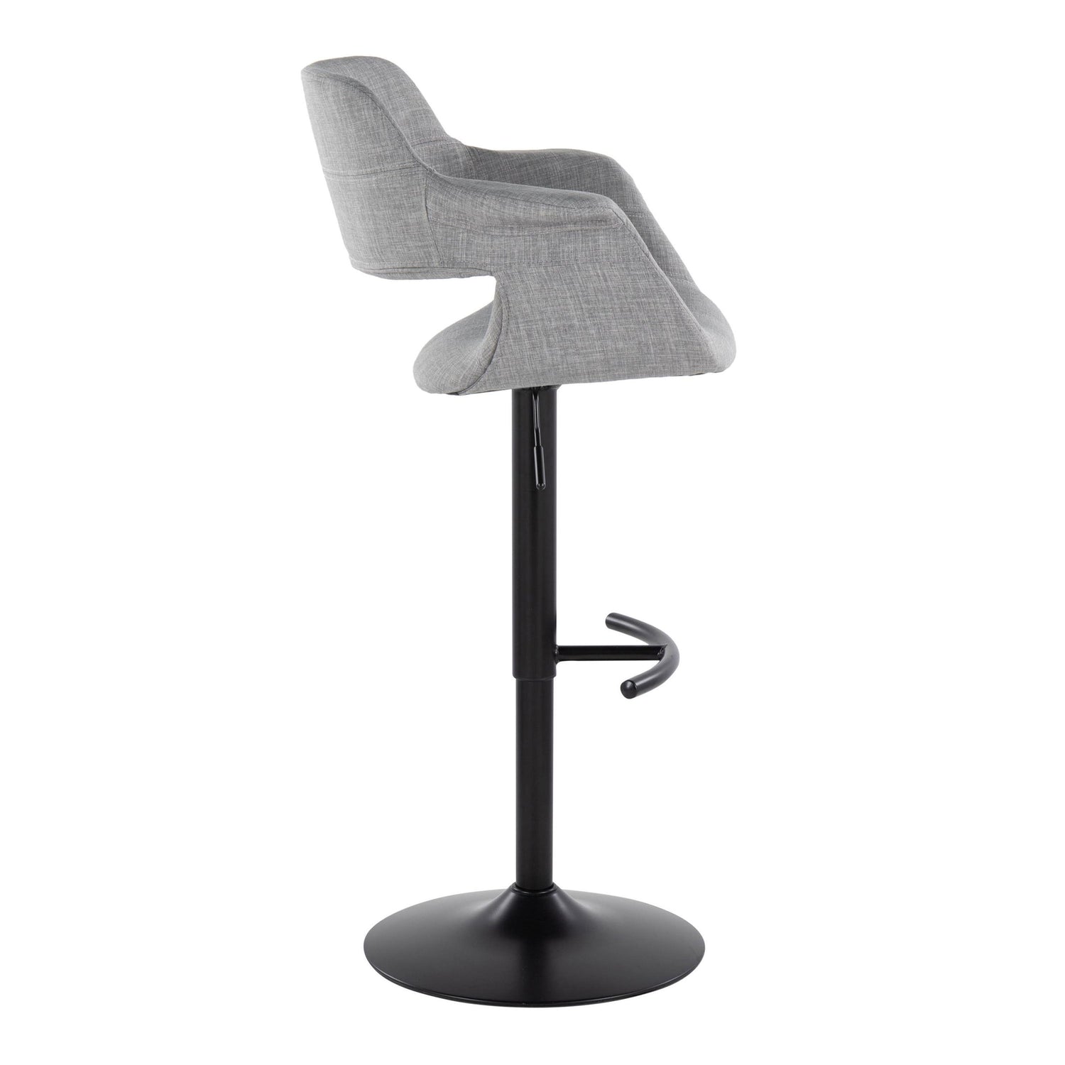 Vintage Flair - Mid Century Modern Adjustable Barstool With Swivel &amp; Rounded T Footrest (Set of 2)