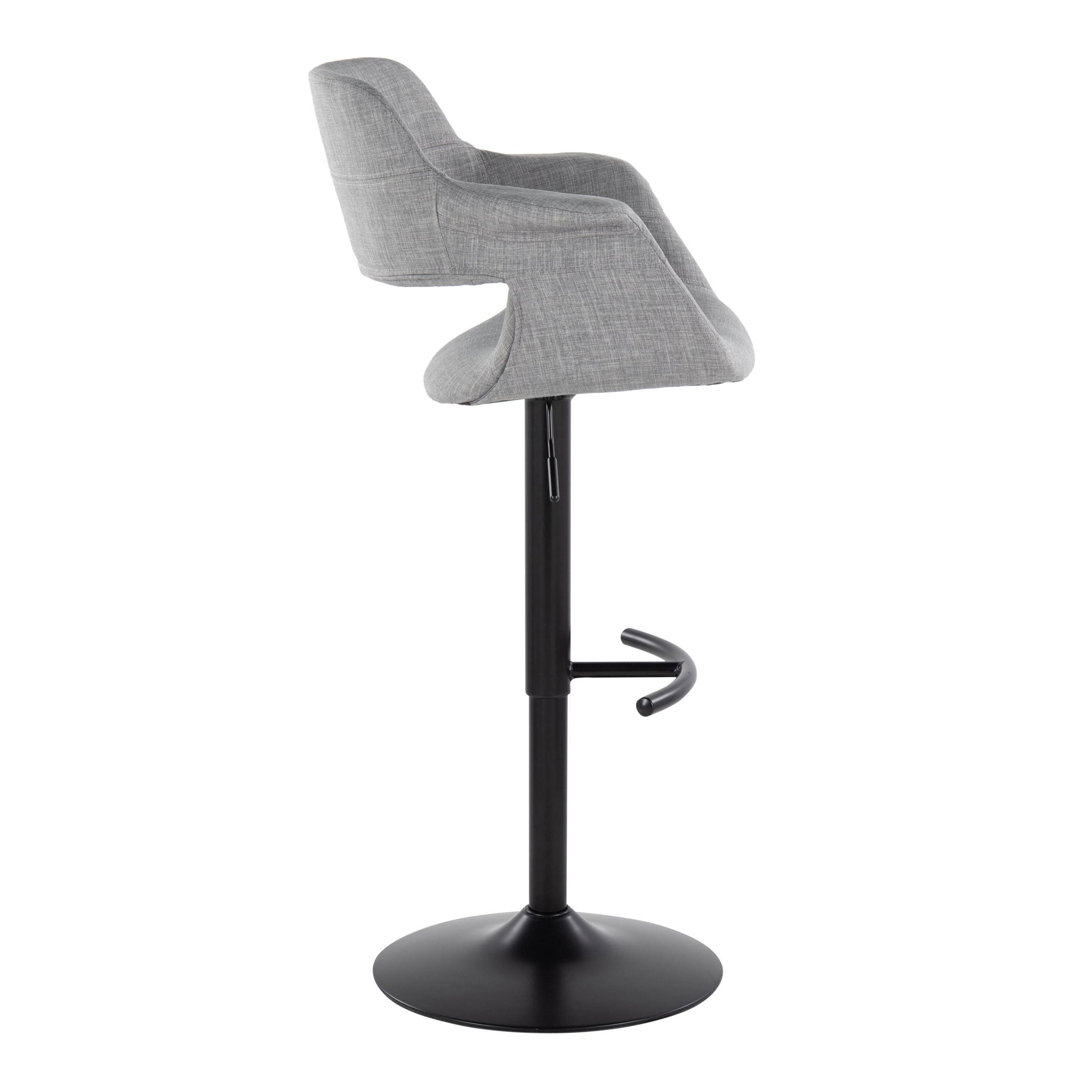 Vintage Flair - Mid Century Modern Adjustable Barstool With Swivel &amp; Rounded T Footrest (Set of 2)