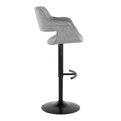 Vintage Flair - Mid Century Modern Adjustable Barstool With Swivel &amp; Rounded T Footrest (Set of 2)