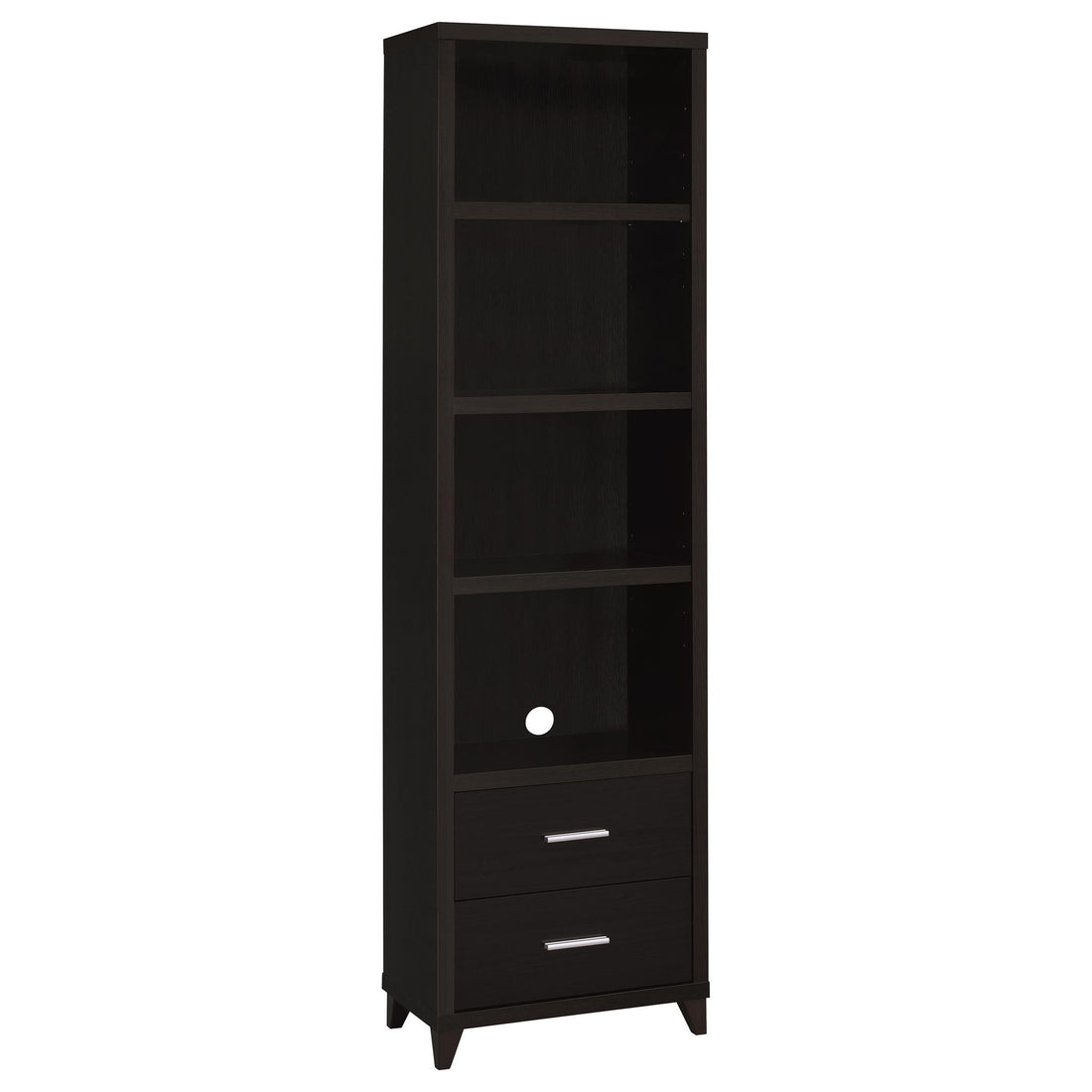 Media Tower With And Drawer With Adjustable Shelves Handles - Brown