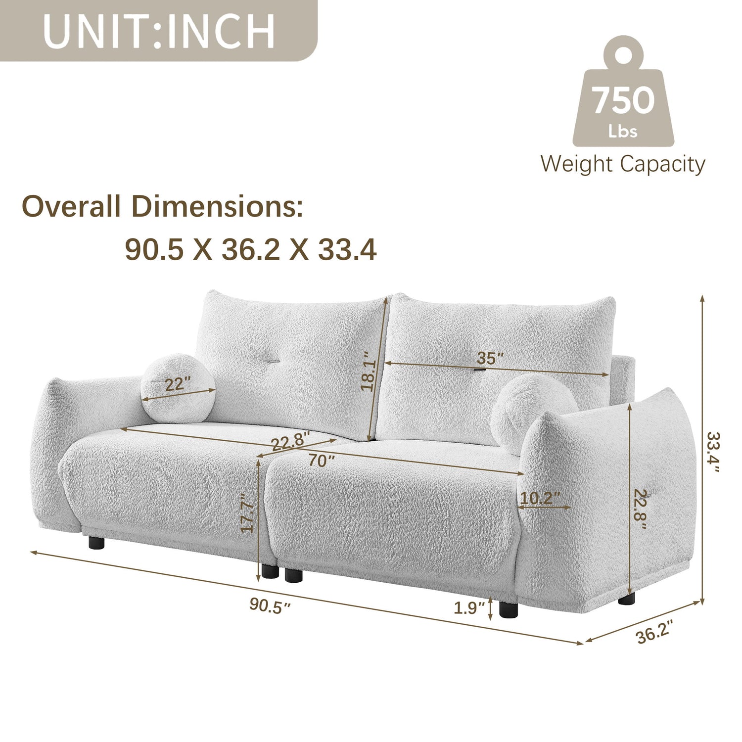 2 Seater Cushion Comfortable Sofas With 2 Cushions And 2 Ball Pillows