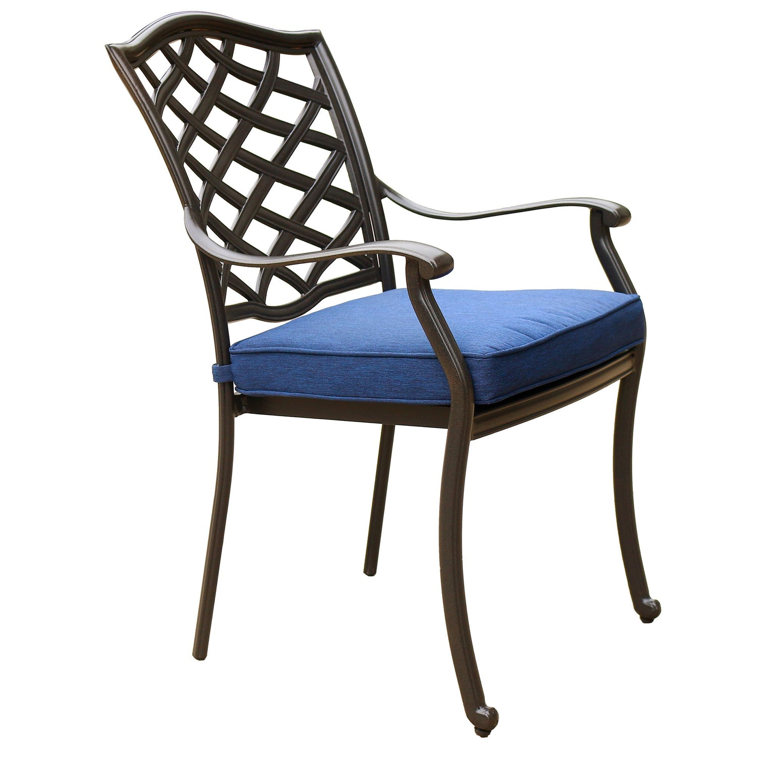 Round 49&quot; Long Aluminum Dining Set With Cushions