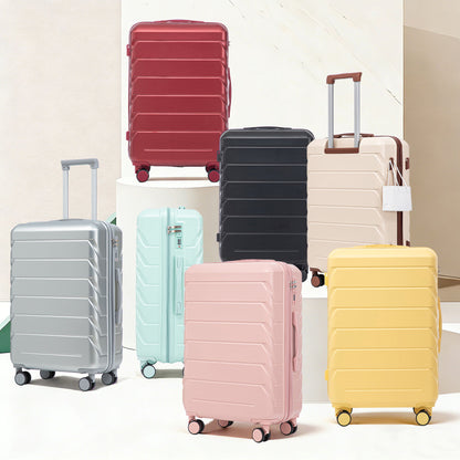 Hard Shell Luggage With Scratch Resistant Surface, 4 Wheels, Combination Lock &amp; Side Hooks