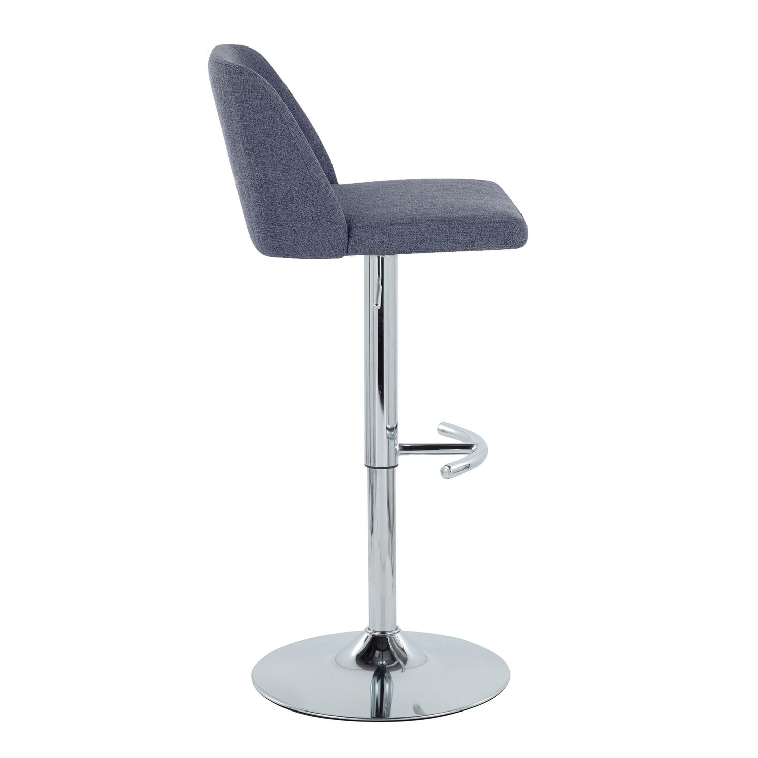 Toriano - Contemporary Adjustable Barstool With Swivel &amp; Rounded T Footrest (Set of 2)