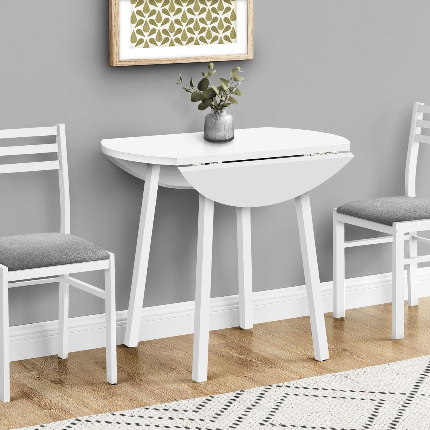 3 Pieces Dining Table Set, Small, Drop Leaf, Contemporary &amp; Modern
