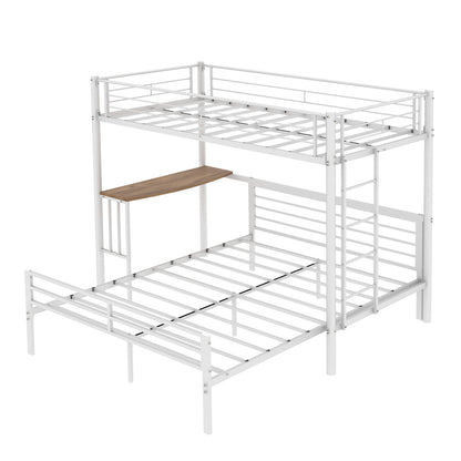 Bunk Bed With Built In Desk &amp; Guardrail Frame