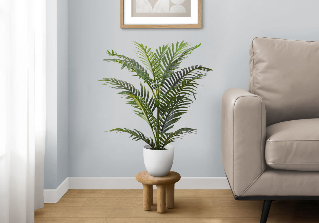 28&quot; Tall, Artificial Plant, Palm Tree, Indoor, Faux, Fake, Floor, Greenery, Potted, Real Touch, Decorative - Green / White