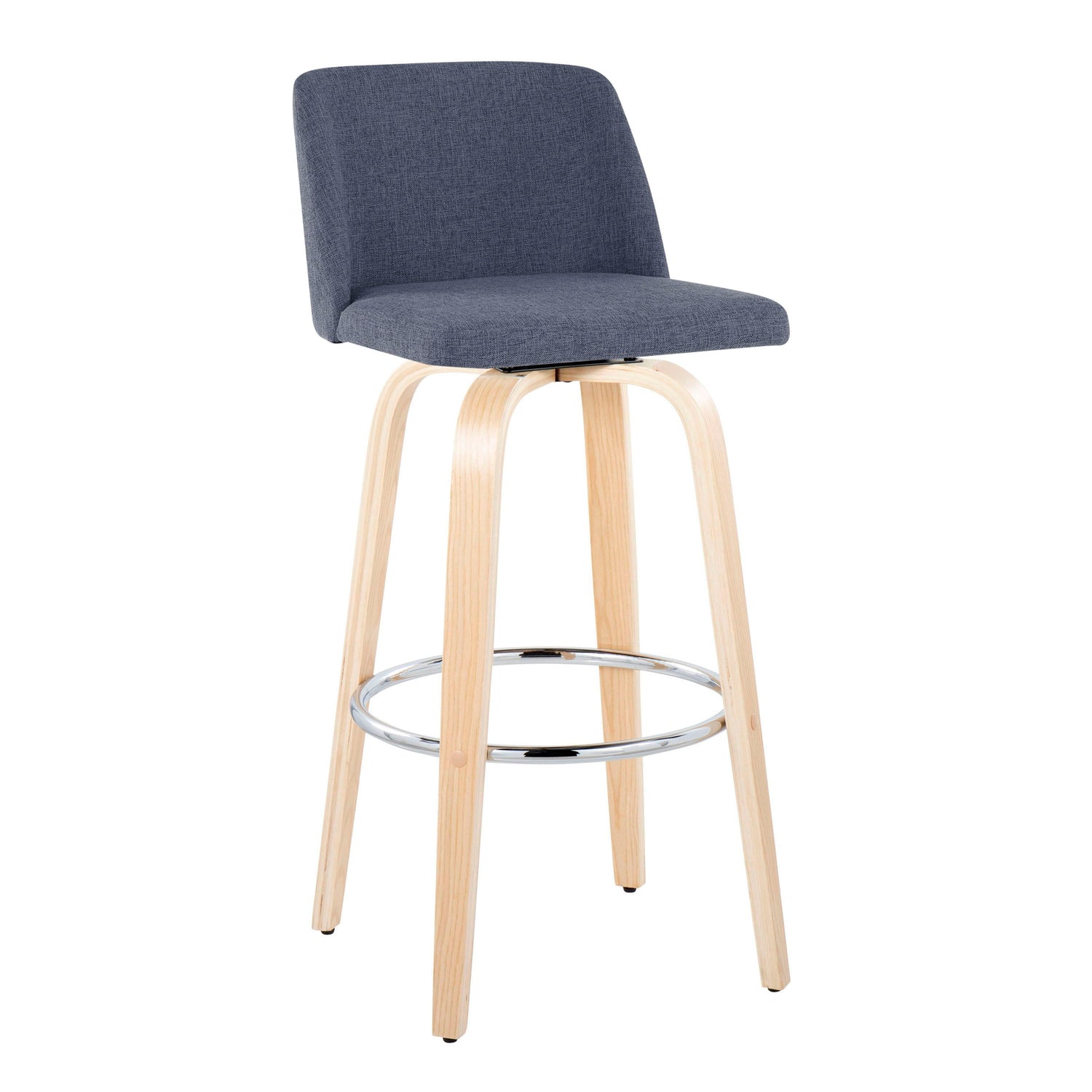 Toriano - Contemporary Fixed Height Barstool &amp; Swivel With Round Footrest (Set of 2)