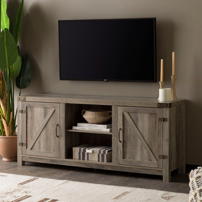 Farmhouse Barn Door TV Stand For TVs Up To 65&quot;