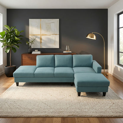 L - Shaped Sectional Sofa With Chaise &amp; Ottoman