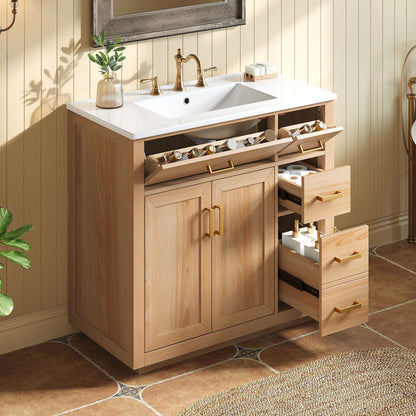 Bathroom Vanity &amp; Sink, Soft Close Doors &amp; Drawers - Wood