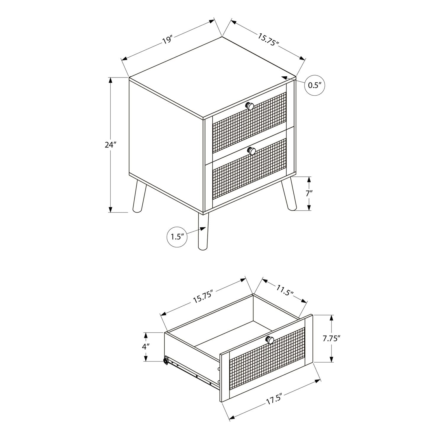 Accent Table &amp; Storage Drawers - White