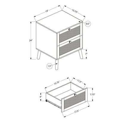 Accent Table &amp; Storage Drawers - White