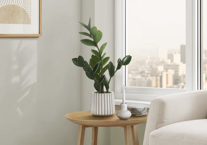 20&quot; Tall, Artificial Plant, Zz, Indoor, Faux, Fake, Table, Greenery, Potted, Real Touch, Decorative - Green / Gray