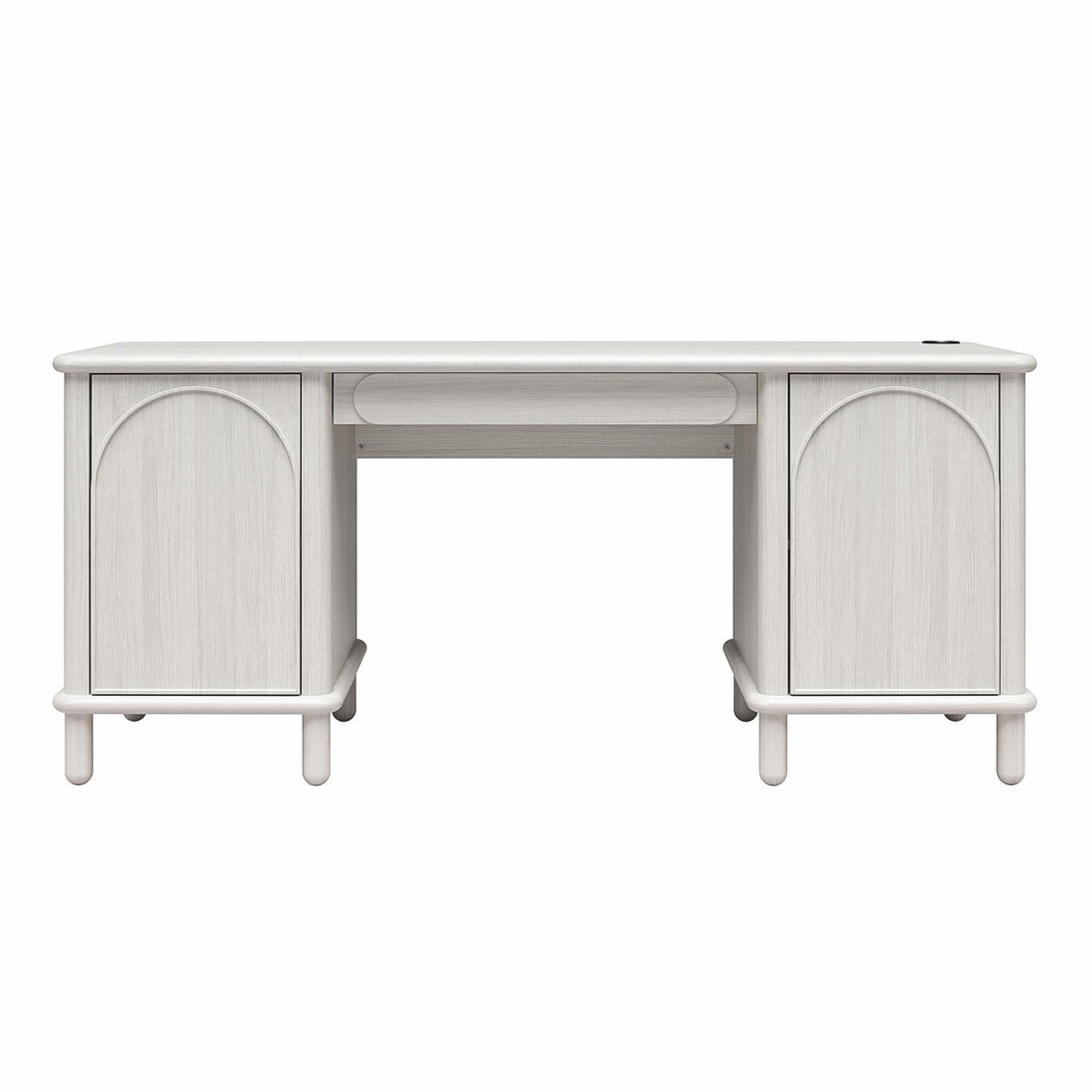 Selena - Double Pedestal Desk - Rustic White