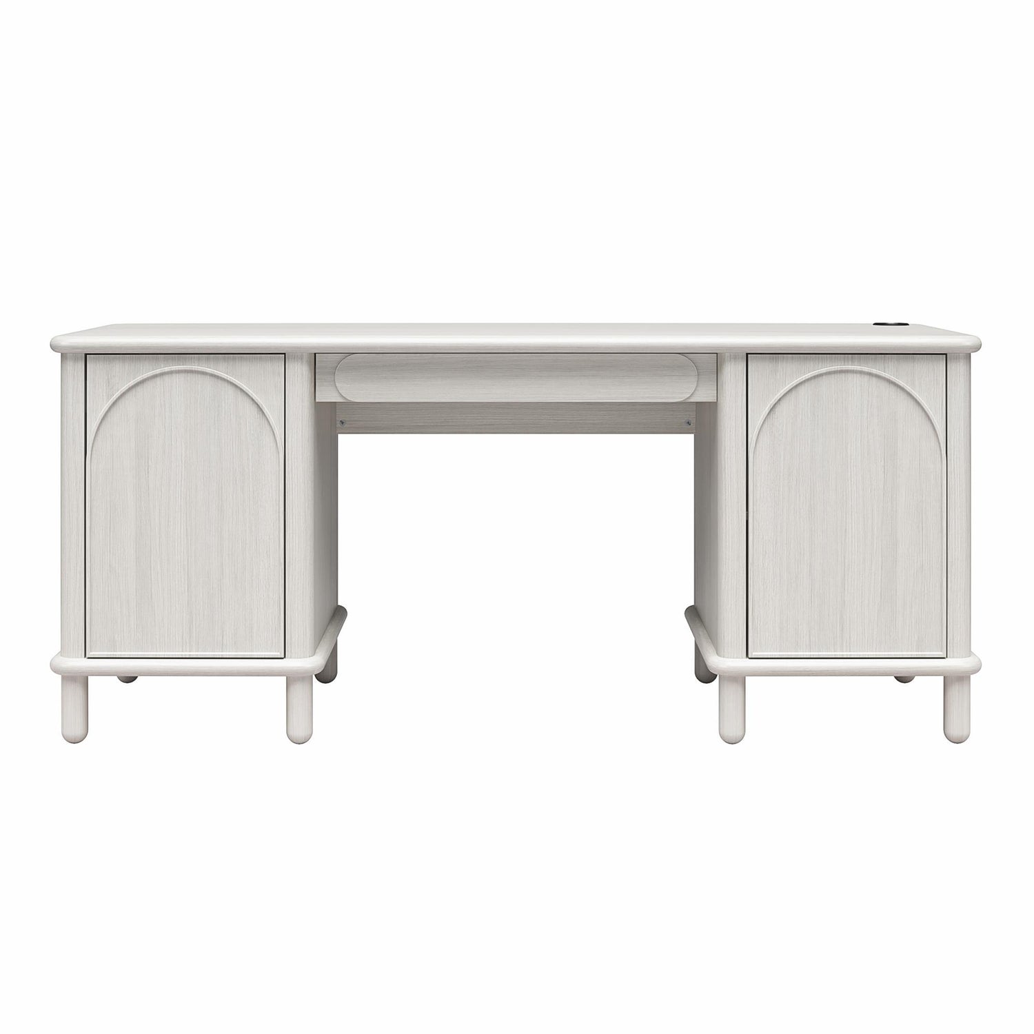 Selena - Double Pedestal Desk - Rustic White