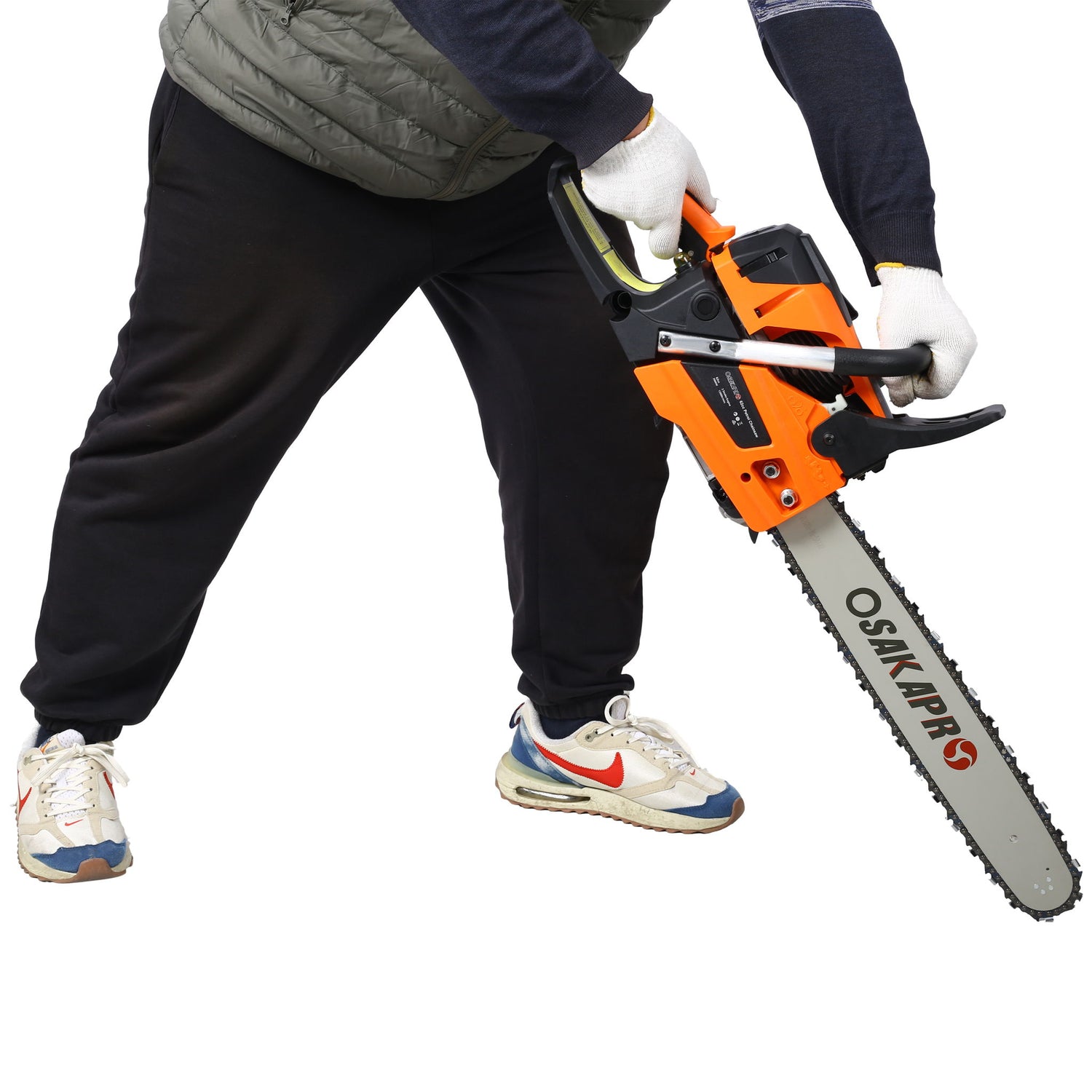 62Cc Gas Powered Chainsaw 20&quot; 2 Cycle Petrol Handheld Chain Saw Epa Compliant Aluminium - Orange