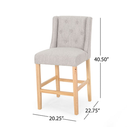 Vienna - Contemporary Fabric Tufted &amp; Wingback Counter Stools (Set of 2)