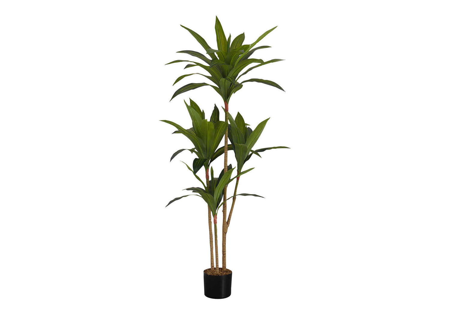 51&quot; Tall, Artificial Plant, Dracaena Tree, Indoor, Faux, Fake, Floor, Greenery, Potted, Real Touch, Decorative - Green / Black
