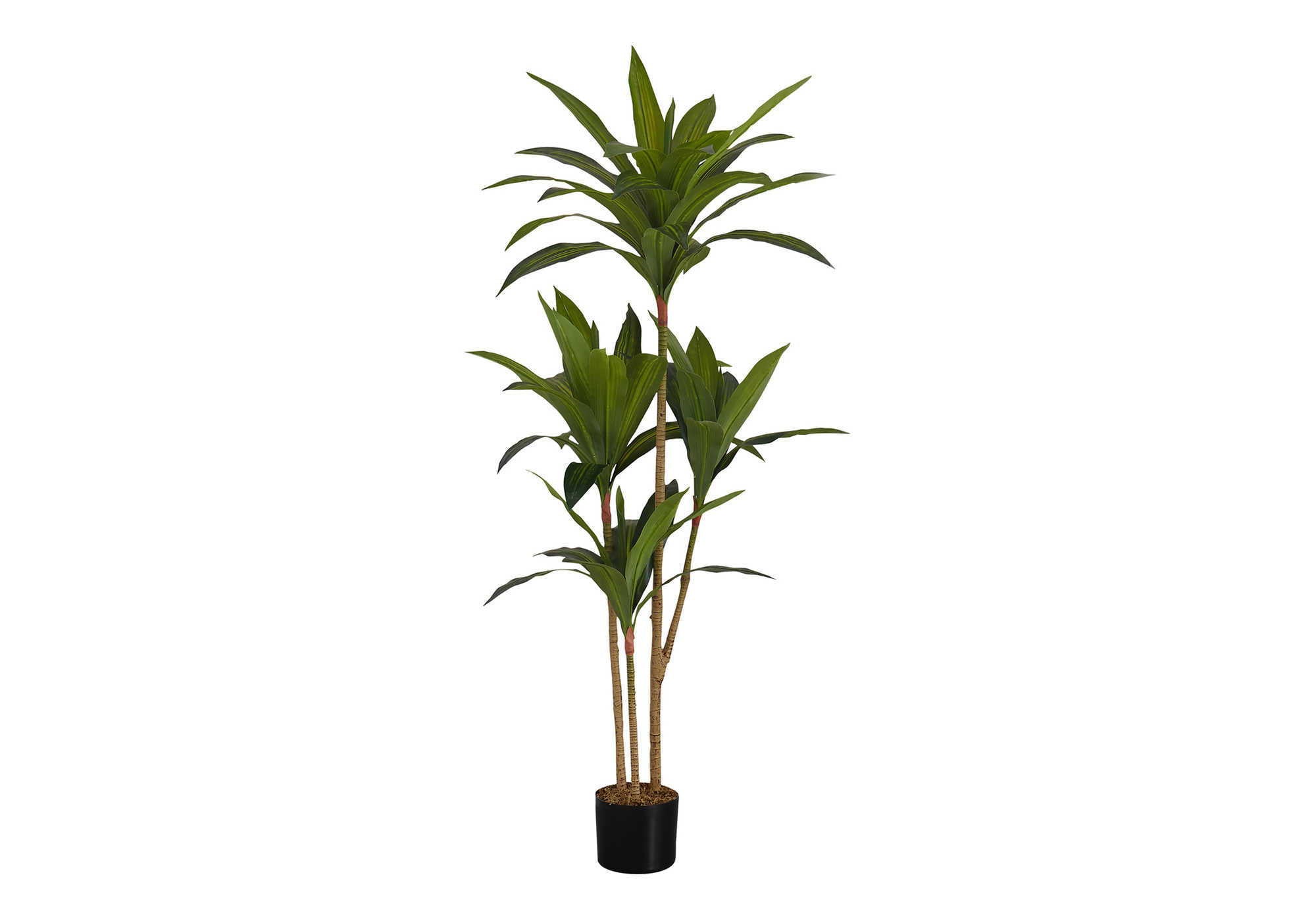 51&quot; Tall, Artificial Plant, Dracaena Tree, Indoor, Faux, Fake, Floor, Greenery, Potted, Real Touch, Decorative - Green / Black