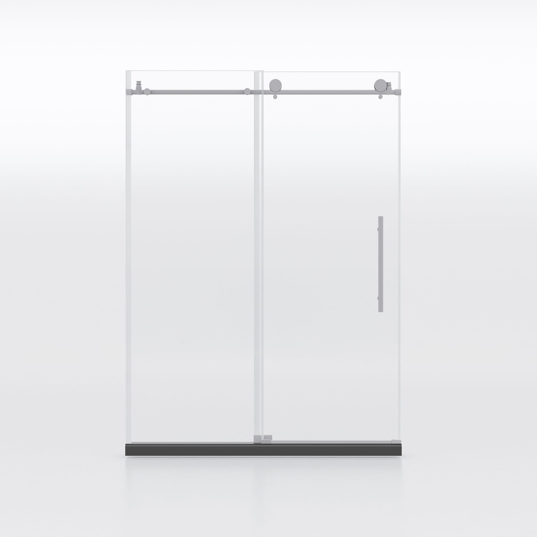 Frameless Shower Door, Clear Tempered Glass - Brushed Nickel