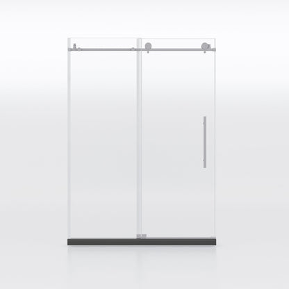 Frameless Shower Door, Clear Tempered Glass - Brushed Nickel