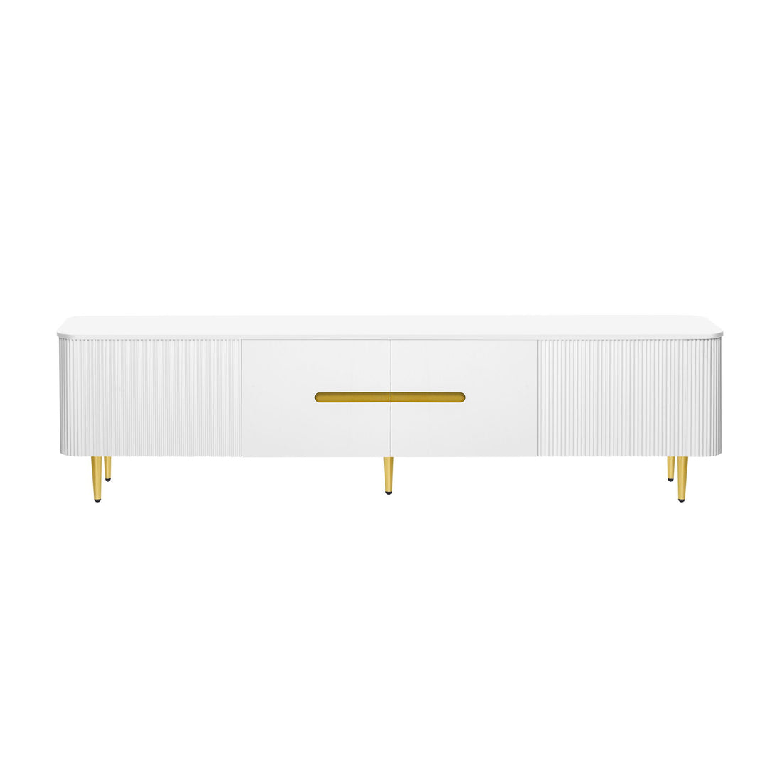 Minimalist TV Stand For TVs Up To 85&quot;, Modern Entertainment Center Media Console With 4 Spacious Cabinets For Living Room