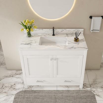 43&quot; Bathroom Vanity, Multi Functional Cabinet - White