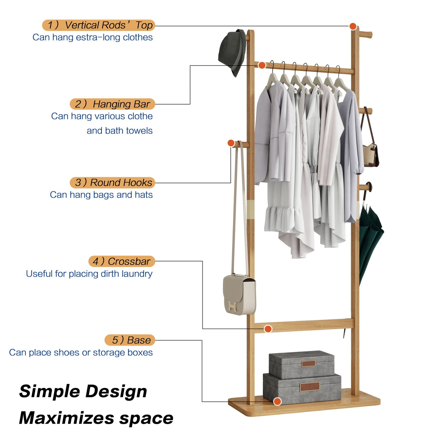 Solid Wood Simple Hat Rack