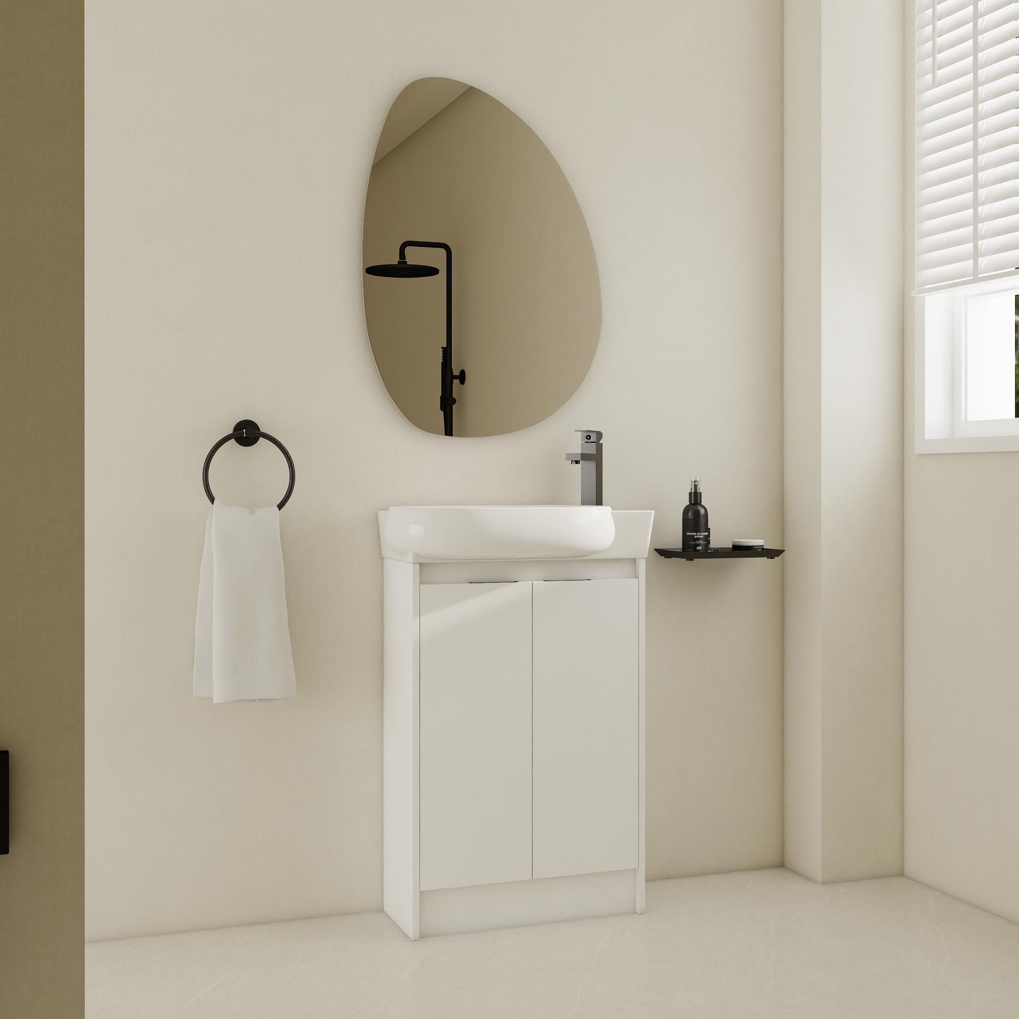 Freestanding Bathroom Vanity &amp; Sink, Soft Close Doors