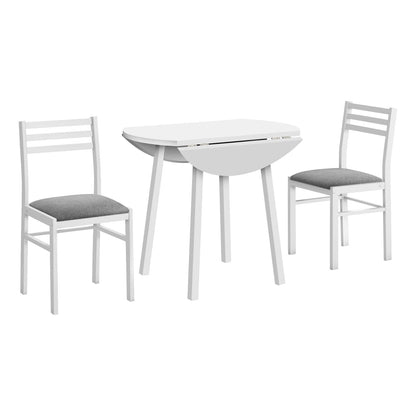 3 Pieces Dining Table Set, Small, Drop Leaf, Contemporary &amp; Modern