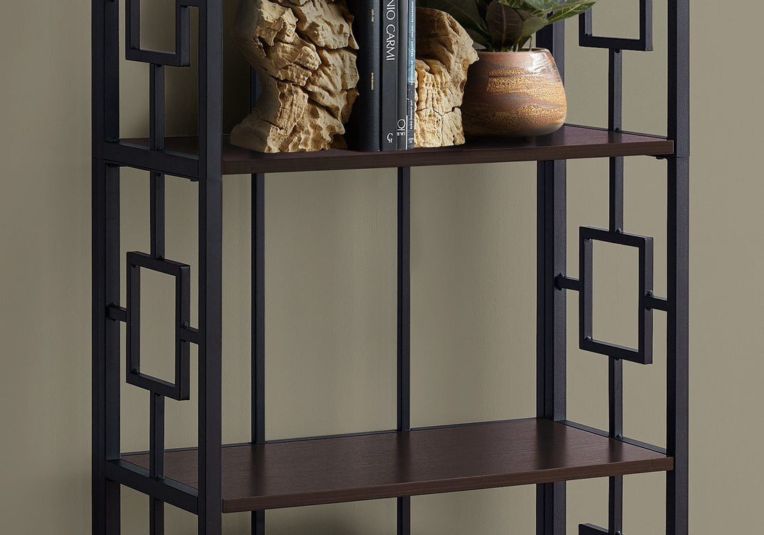Bookshelf, Bookcase, Etagere, 4 Tier, For Office, Contemporary &amp; Modern - Espresso