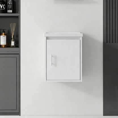 Floating Bathroom Vanity Combo, Wall Mounted Cabinet With Sink &amp; Soft Close Doors For Small Bathrooms