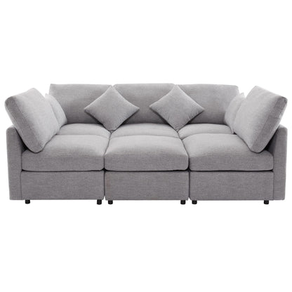 Sectional Sofa Modular U-Shaped With Ottoman &amp; USB Ports