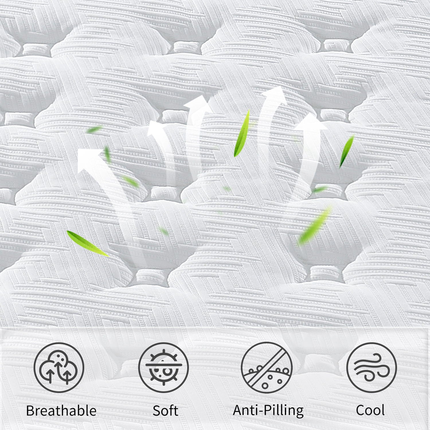 12&quot; Hybrid Mattress Individual Pocket Spring, 7 Zoned Memory Foam