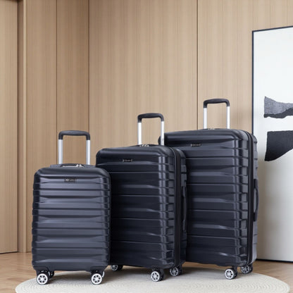 3 Piece Luggage Sets Lightweight &amp; Durable Expandable Suitcase With Two Hooks