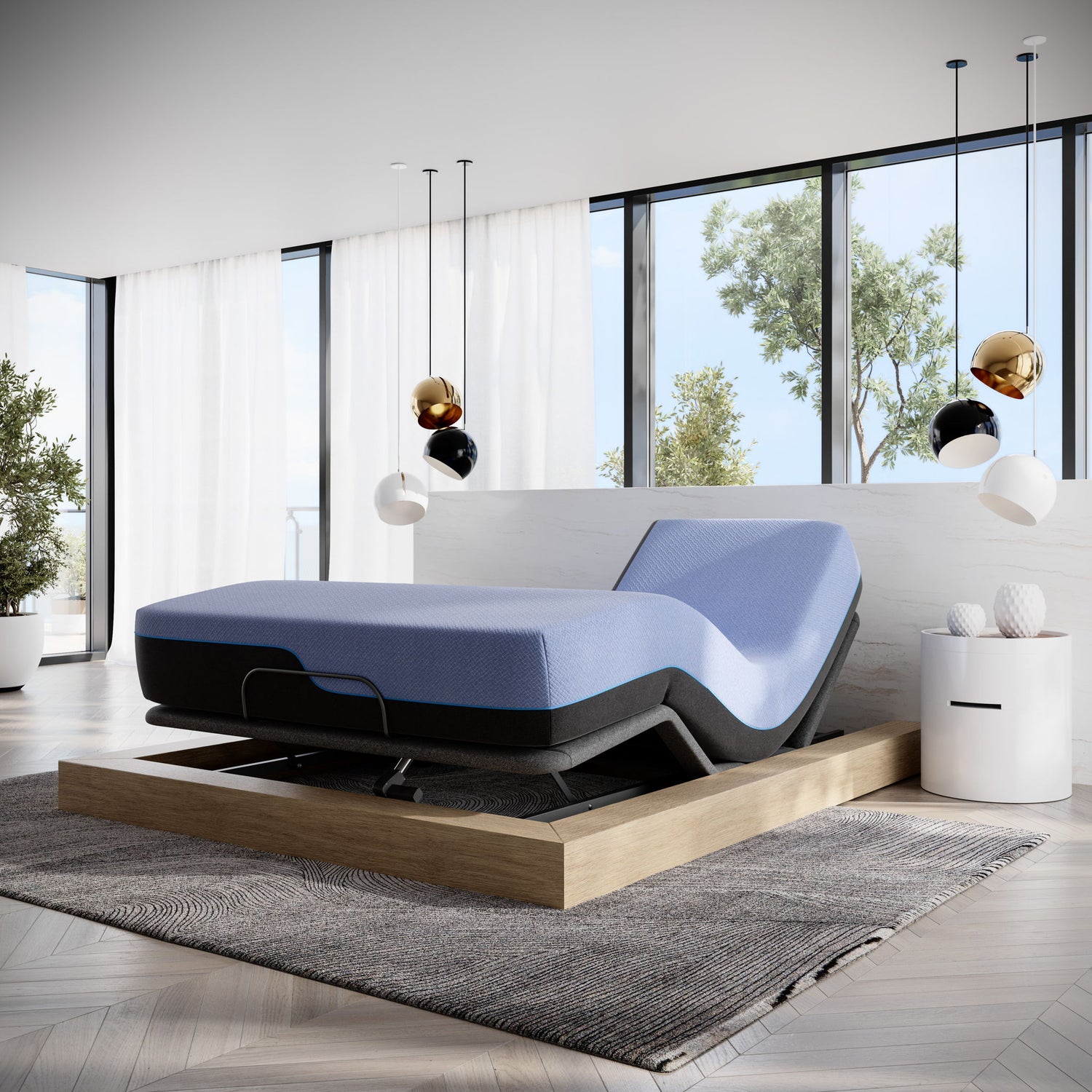 Refresh - 12&quot; Flex Head Hybrid Cooling Fast Responding Latex Foam And Coil Mattress