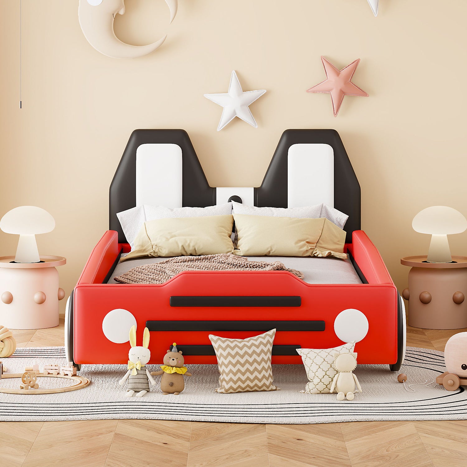 High Quality Race Car Shaped Platform Bed &amp; Wheels