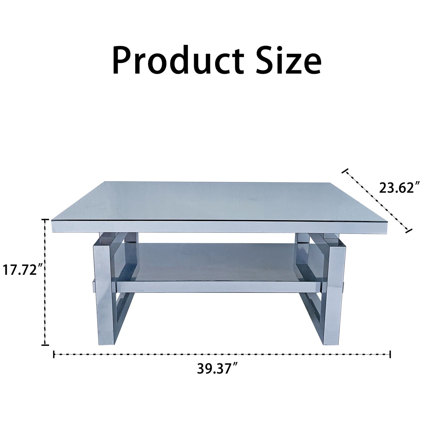 Square Coffee Table For Living Room - Silver