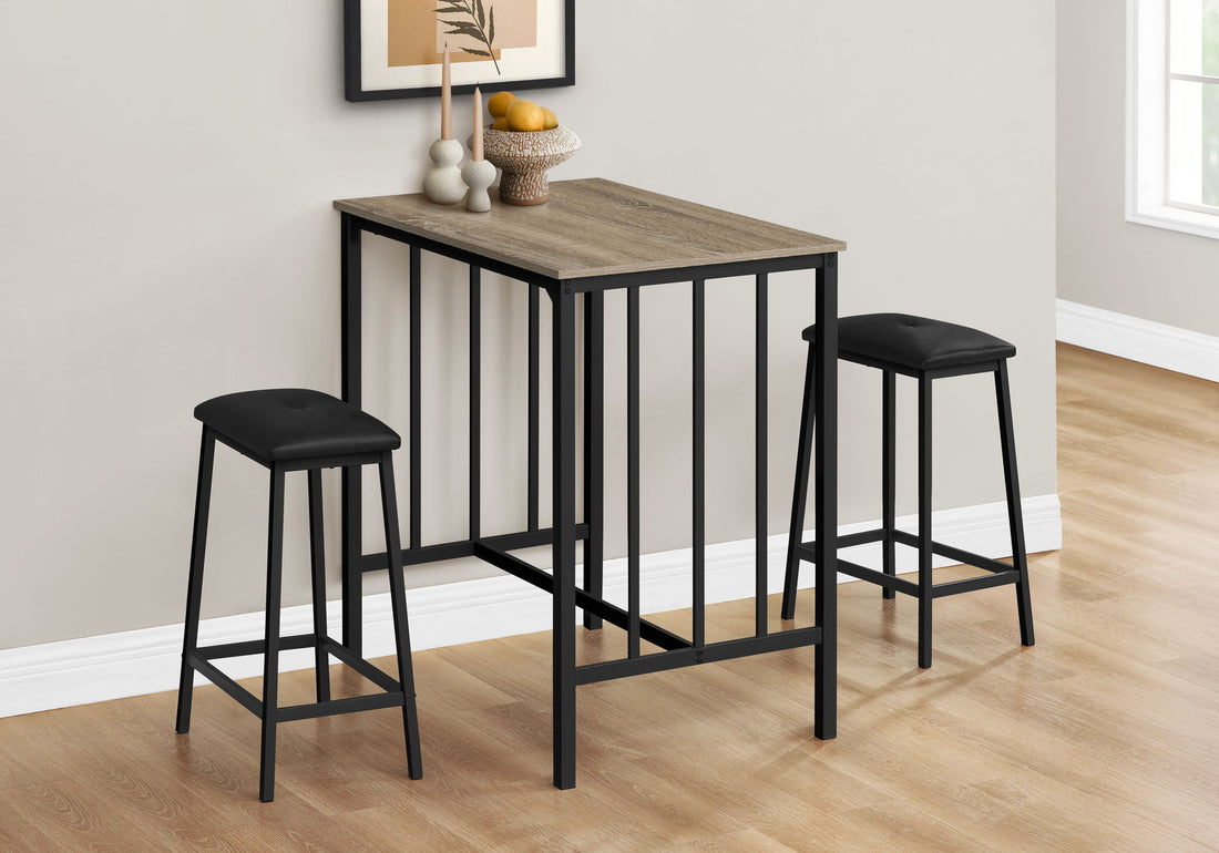 3 Pieces Dining Set, Counter Height, Rectangular, Small, Contemporary &amp; Modern
