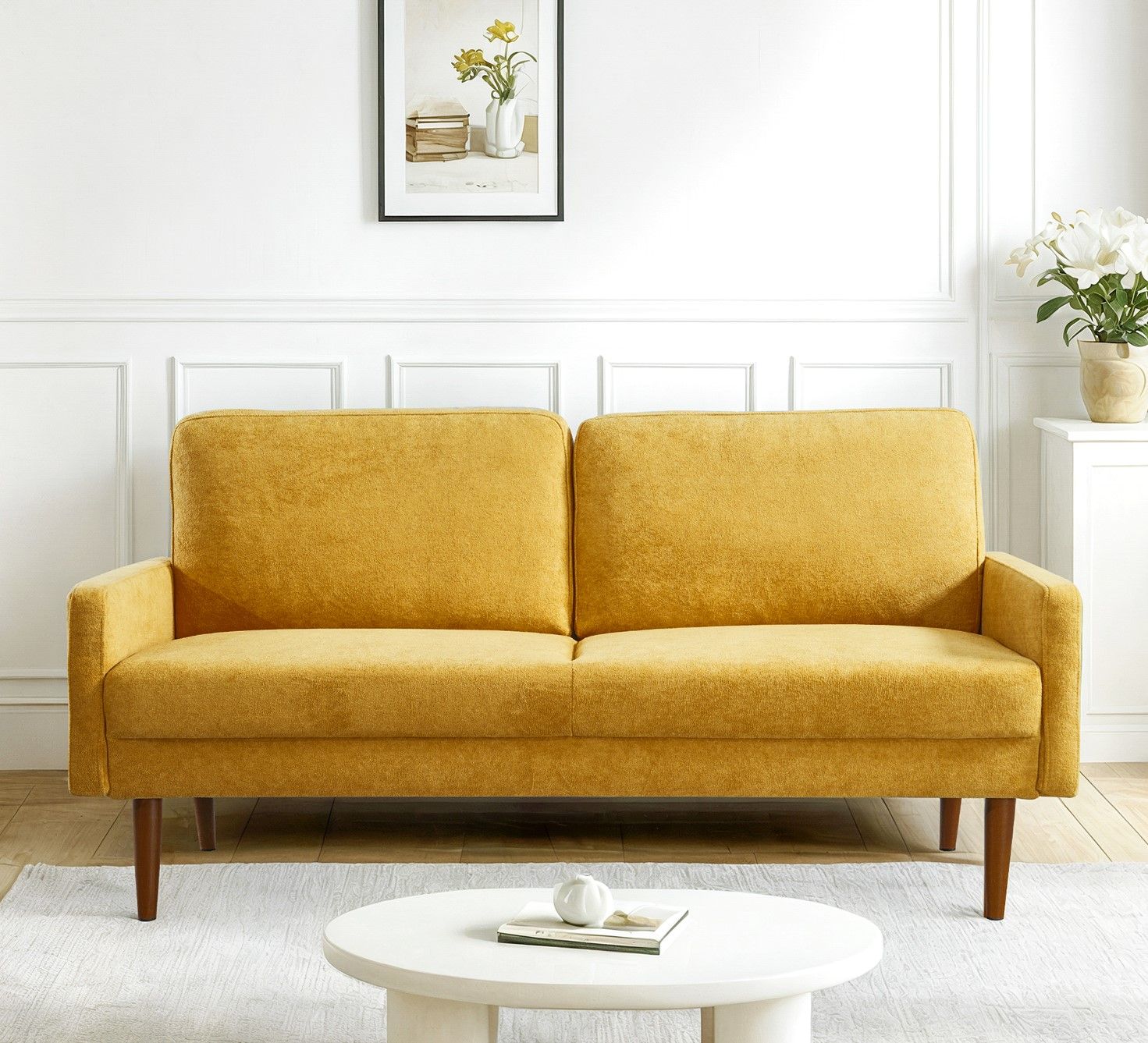 Sofa, European Style With Sleek Design, Modern &amp; Vintage Flair, Upholstered 3 Seater Couch